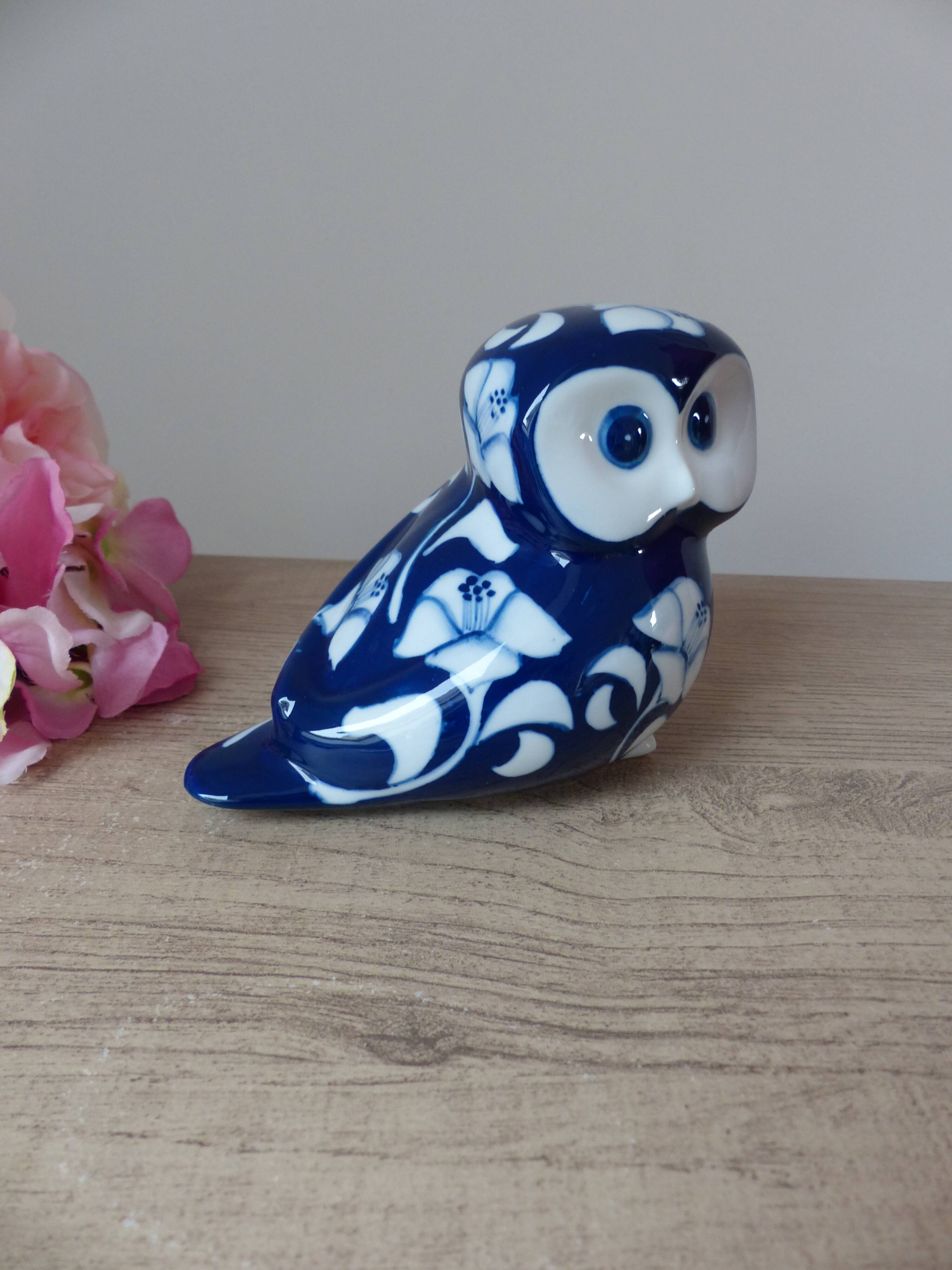 Owl Statuette Villeroy and Boch Gallo – Vintage Cobalt Blue Porcelain