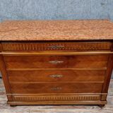 Louis XVI Style chest of drawers in walnut circa 1850-1880
