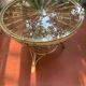 Rattan and glass side table