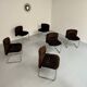 6 old tubular and velvet chairs Italian design from the 70s