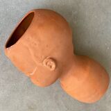Vintage terracotta kids head vase
