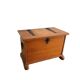 Swiss solid pine chest with wrought iron fittings, mid-20th century.