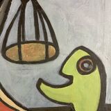 Tableau "Échange surréaliste" signé Molome 57