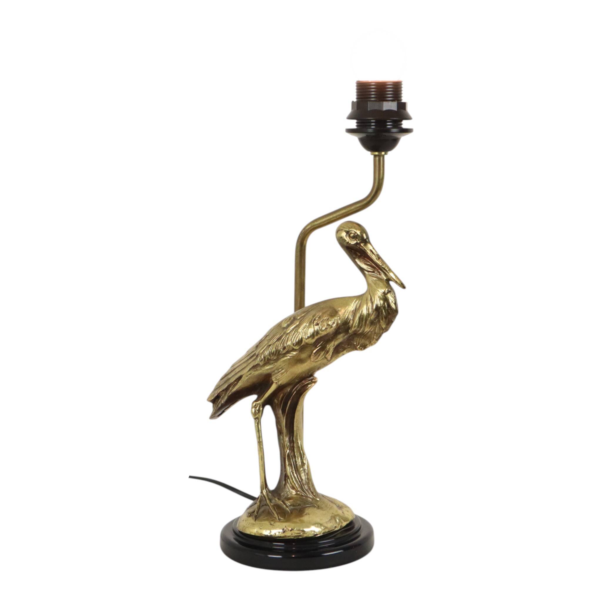 Vintage Gold Stork Lamp Hollywood Regency 40cm