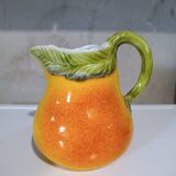 Vintage pear pitcher, antique Italian ceramic