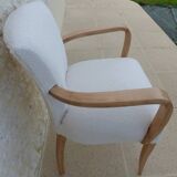 Fauteuil bridge chic année 50 totalement restauré et relooké