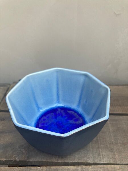 Coupelle intérieur émaillé bleu