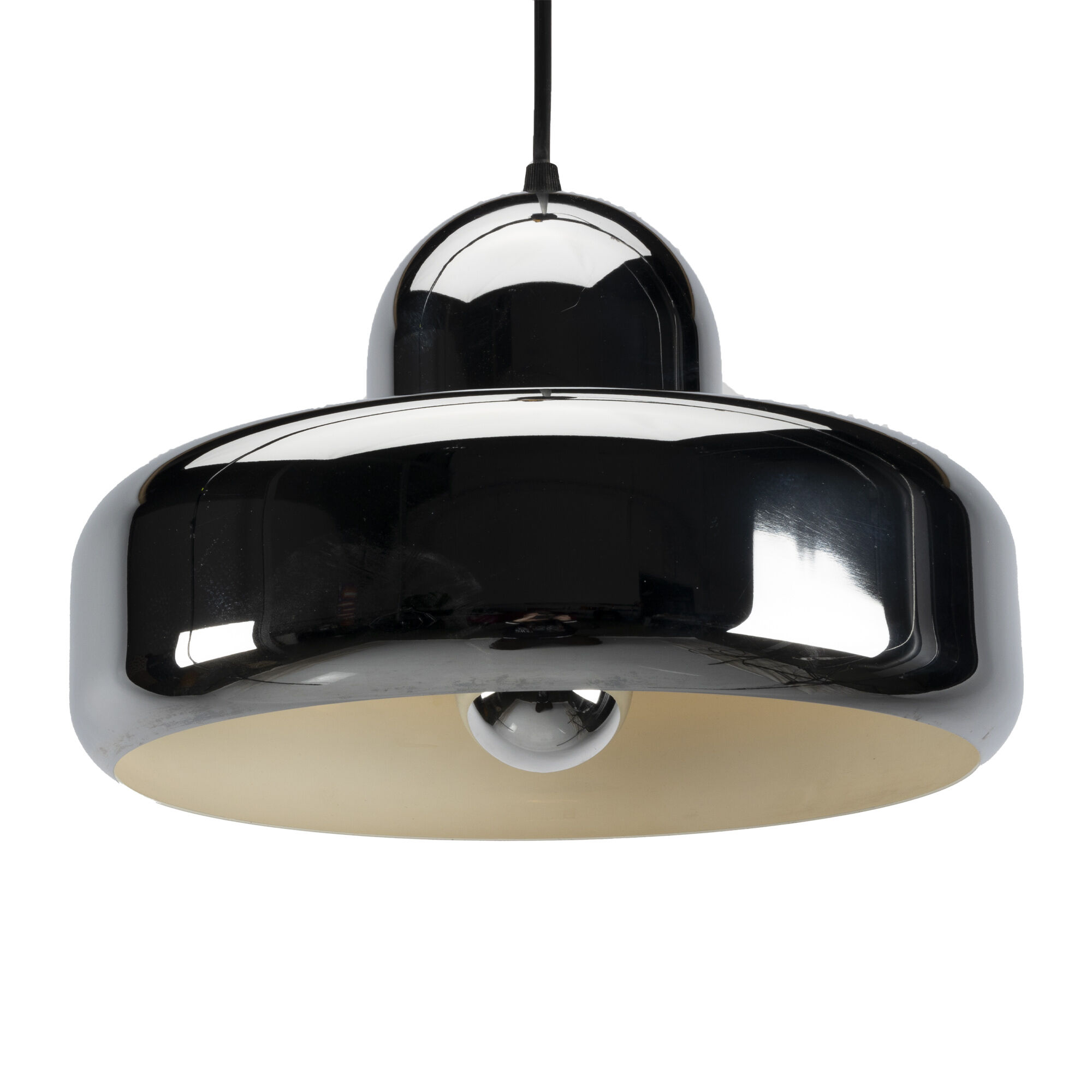Chrome UFO Space Age Pendant Lamp