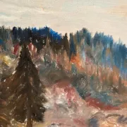 Original Swedish Oil on Canvas – “Landscape with River and Forest” by Kaj – Signed – Vintage & Framed – 60 × 52 cm (23.6" × 20.5")