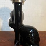 Cat lamp with opaline globe from the 80s