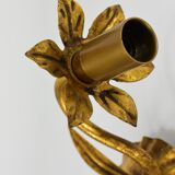 Golden vintage wall lamp, ear of wheat.