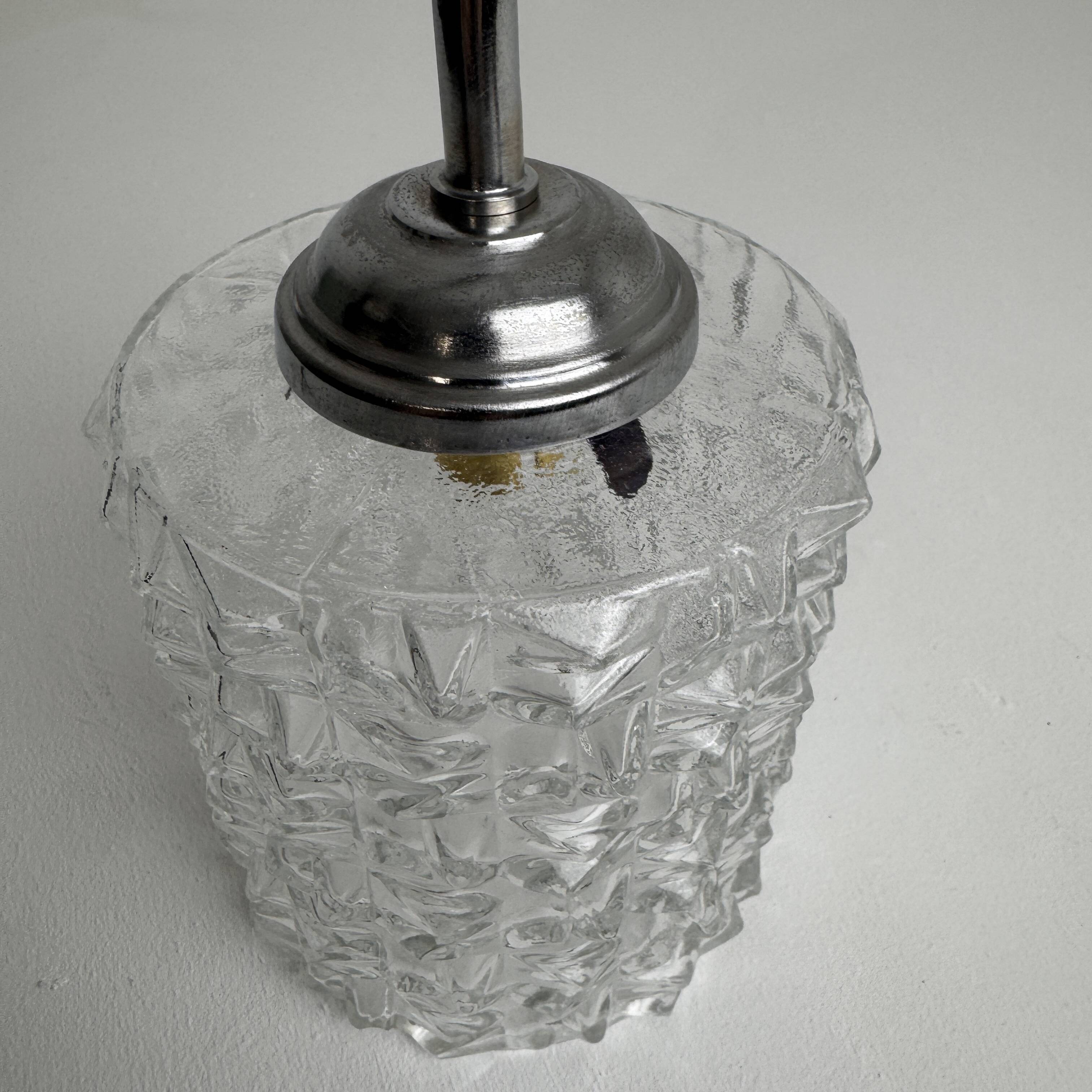 Vintage glass wall light "diamond point"