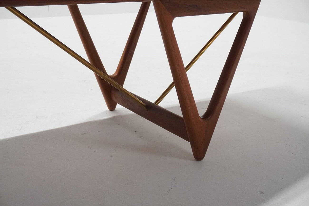 Large Surfboard Coffee Table by Kurt Ostervig for Jason Møbler, 1960s