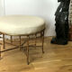 Napoleon III style ottoman in gilded metal with bamboo décor