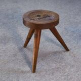 Gouge-carved stool, 1960s
