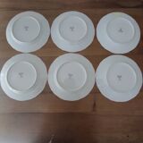 Set of 6 Limoges porcelain dinner plates by Deshoulières