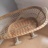 Vintage Alsatian rattan cradle