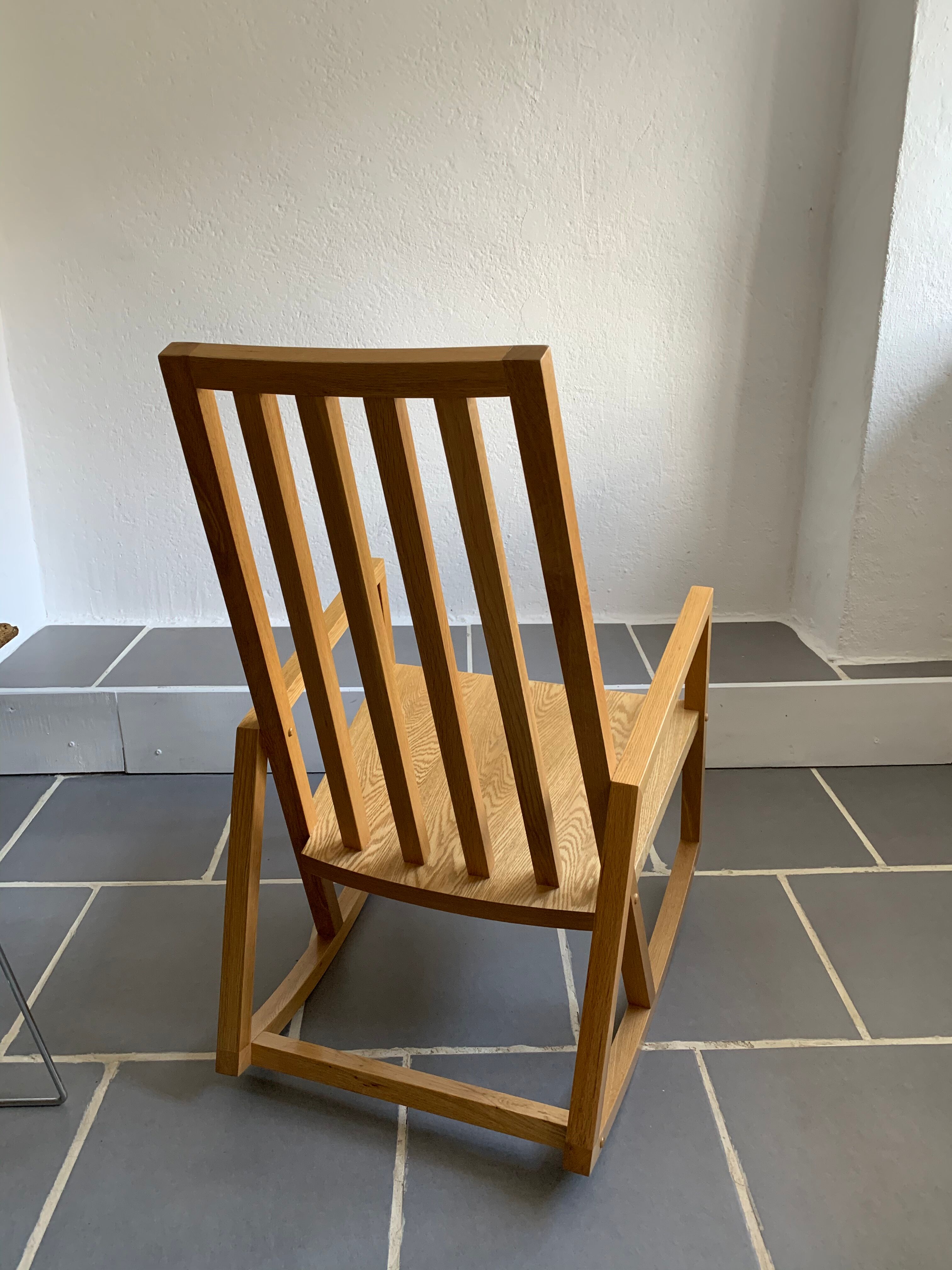 Rocking chair hêtre blond vintage