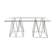 Glass desk and chrome trestles 1970