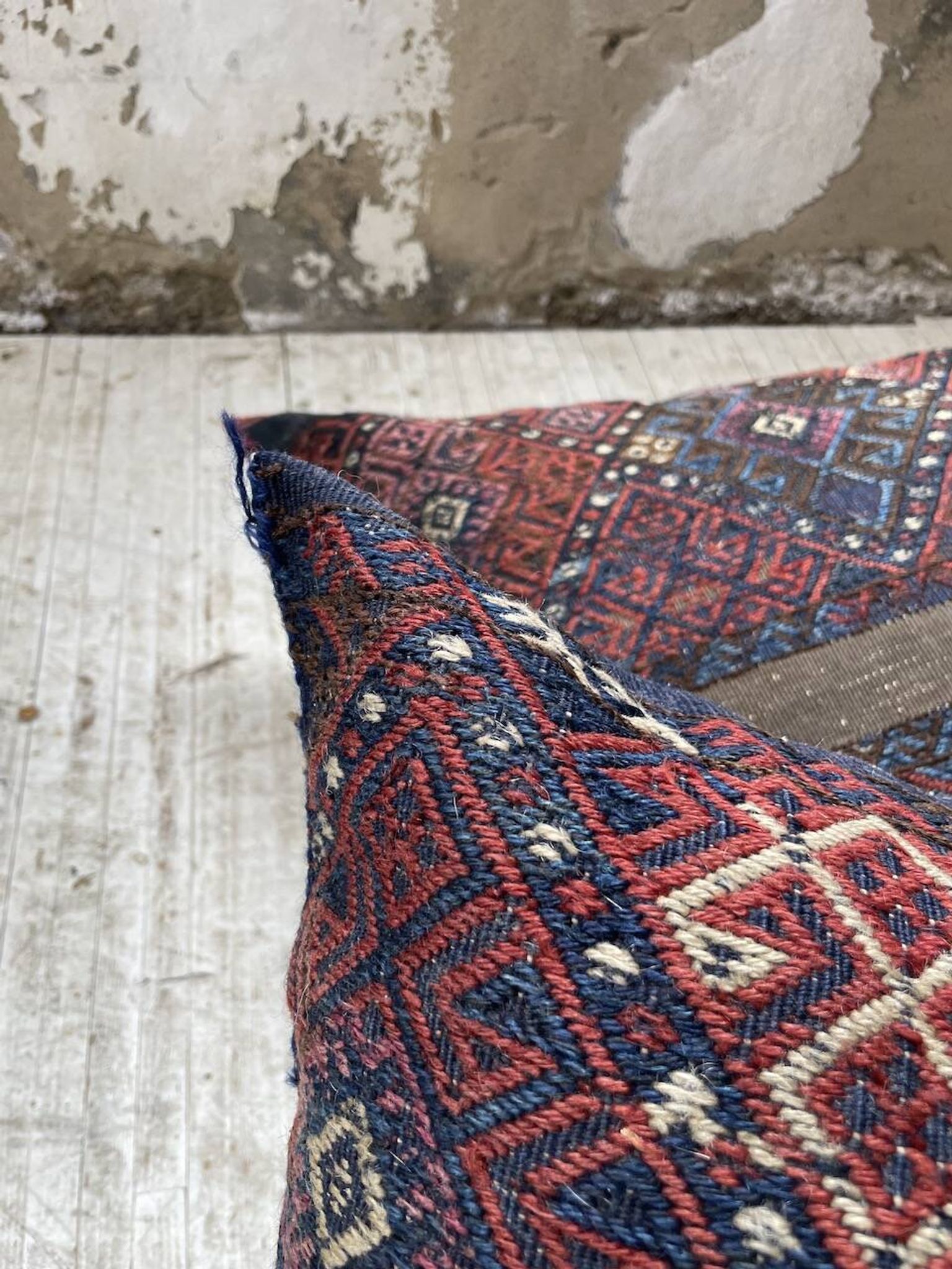 Pair of vintage XXL Kilim cushions