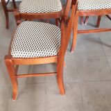 set of 6 recent Restoration style chairs in solid stained beech in excellent condition
