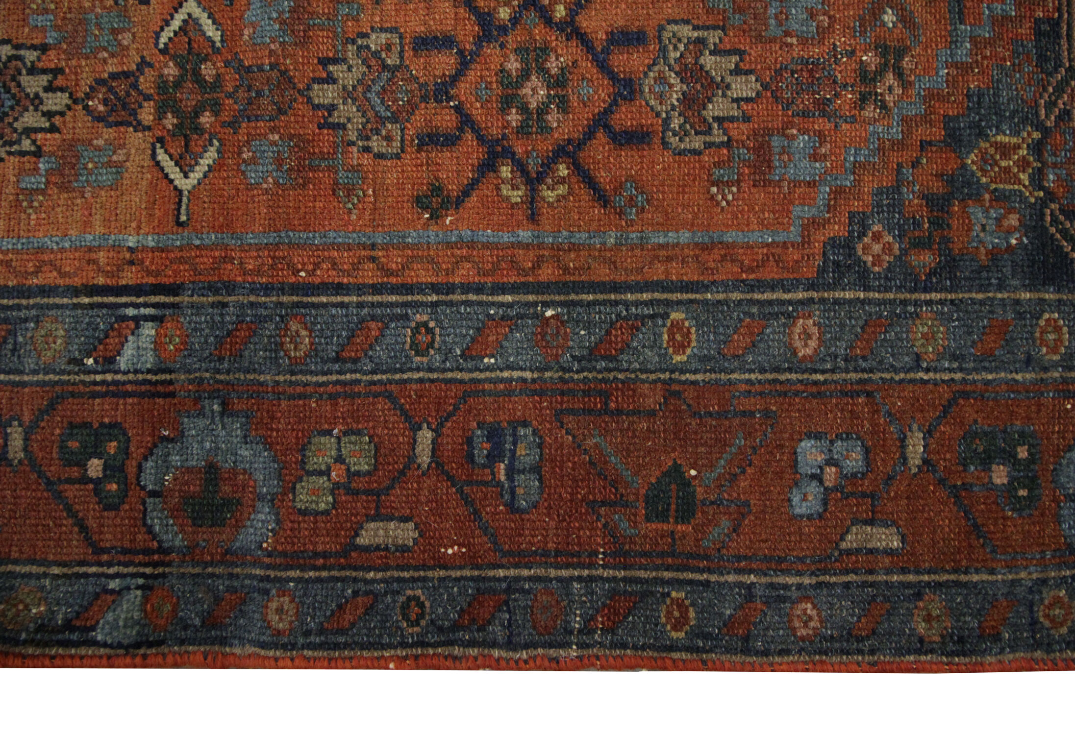 Handmade Wool Antique Persian Heriz Rug- 112x183cm