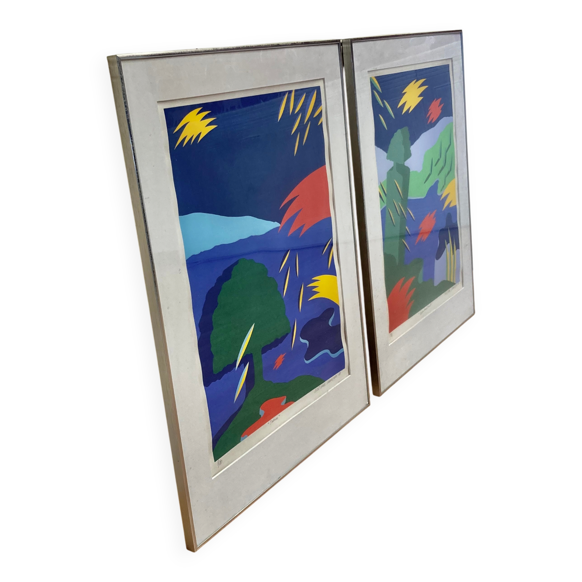 Duo de lithographies design scandinave "bent karl jakobsen".