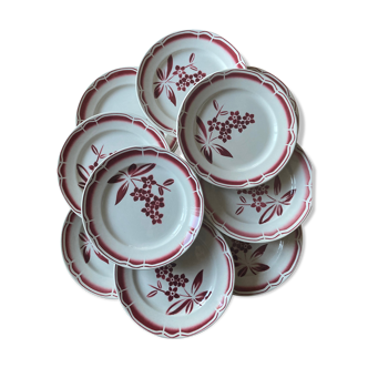 Lot de 10 assiettes plates Faïences Badonviller