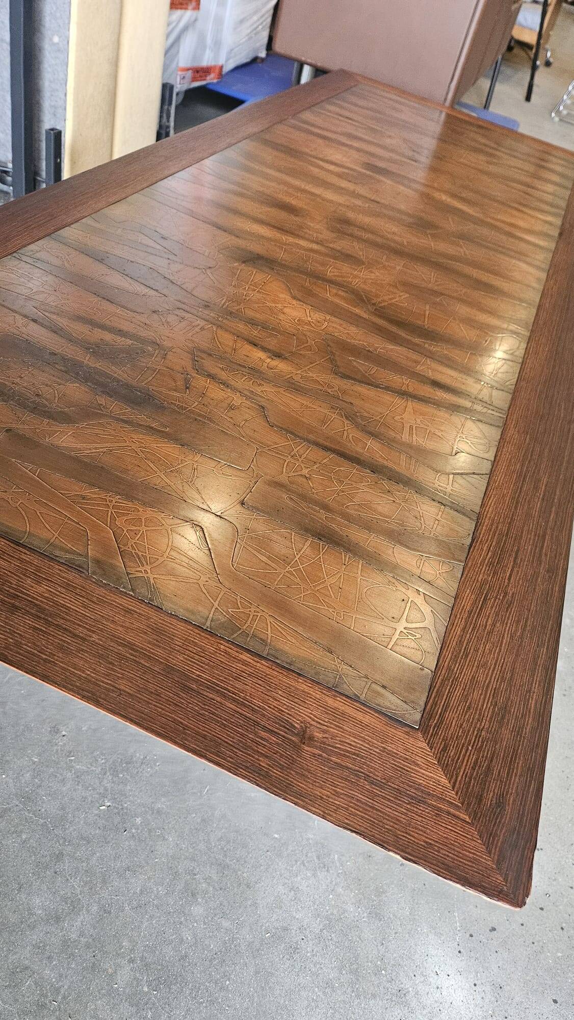 1960s wooden with copper coffee table, Denmark