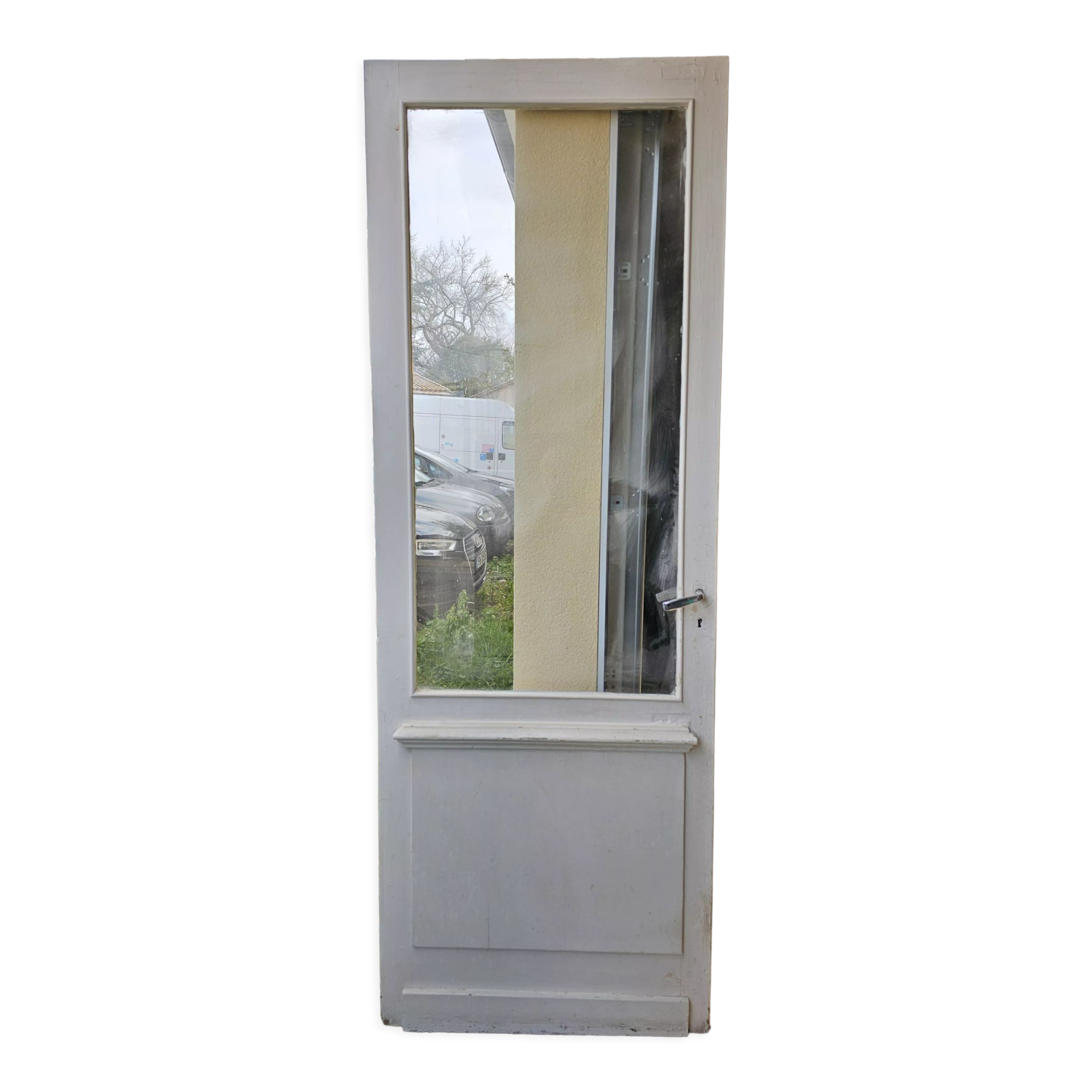 Interior door in wood, glazed, nineteenth