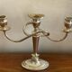 Silver metal bow candle holder