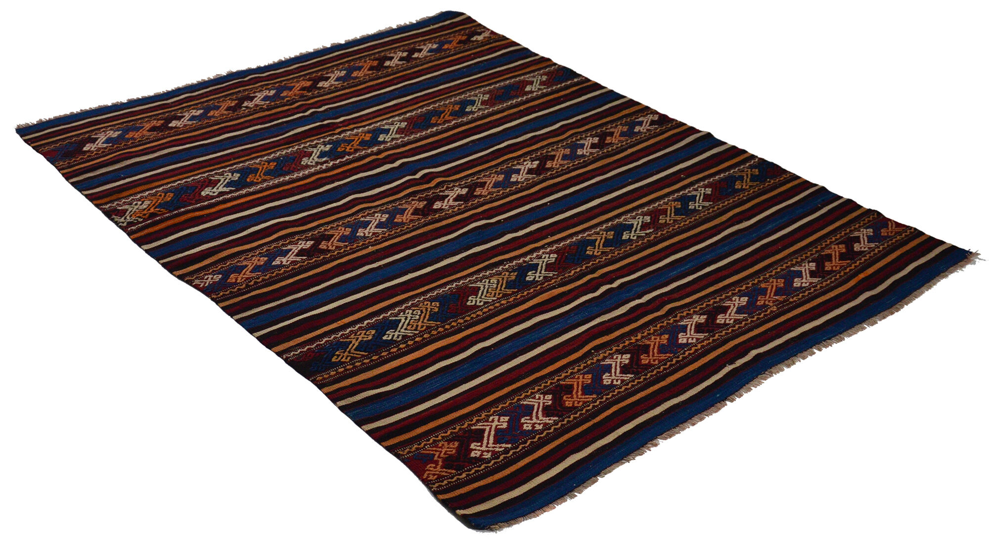 Anatolian handmade kilim rug 187 cm x 142 cm