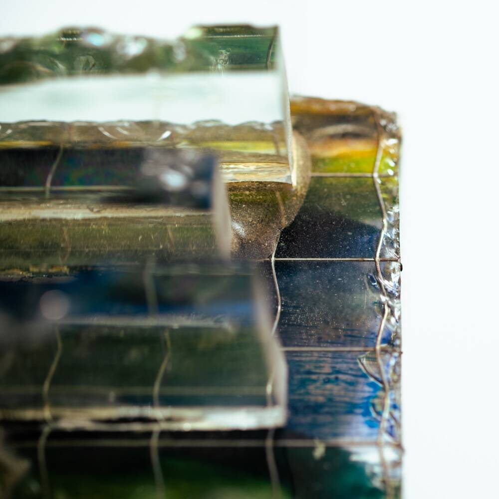 Dutch Brutalist glass wall sconce "Chartres" by Willem van Oyen for Raak, 1960s