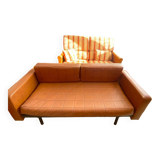 2-seater brown leather sofas from the 60s