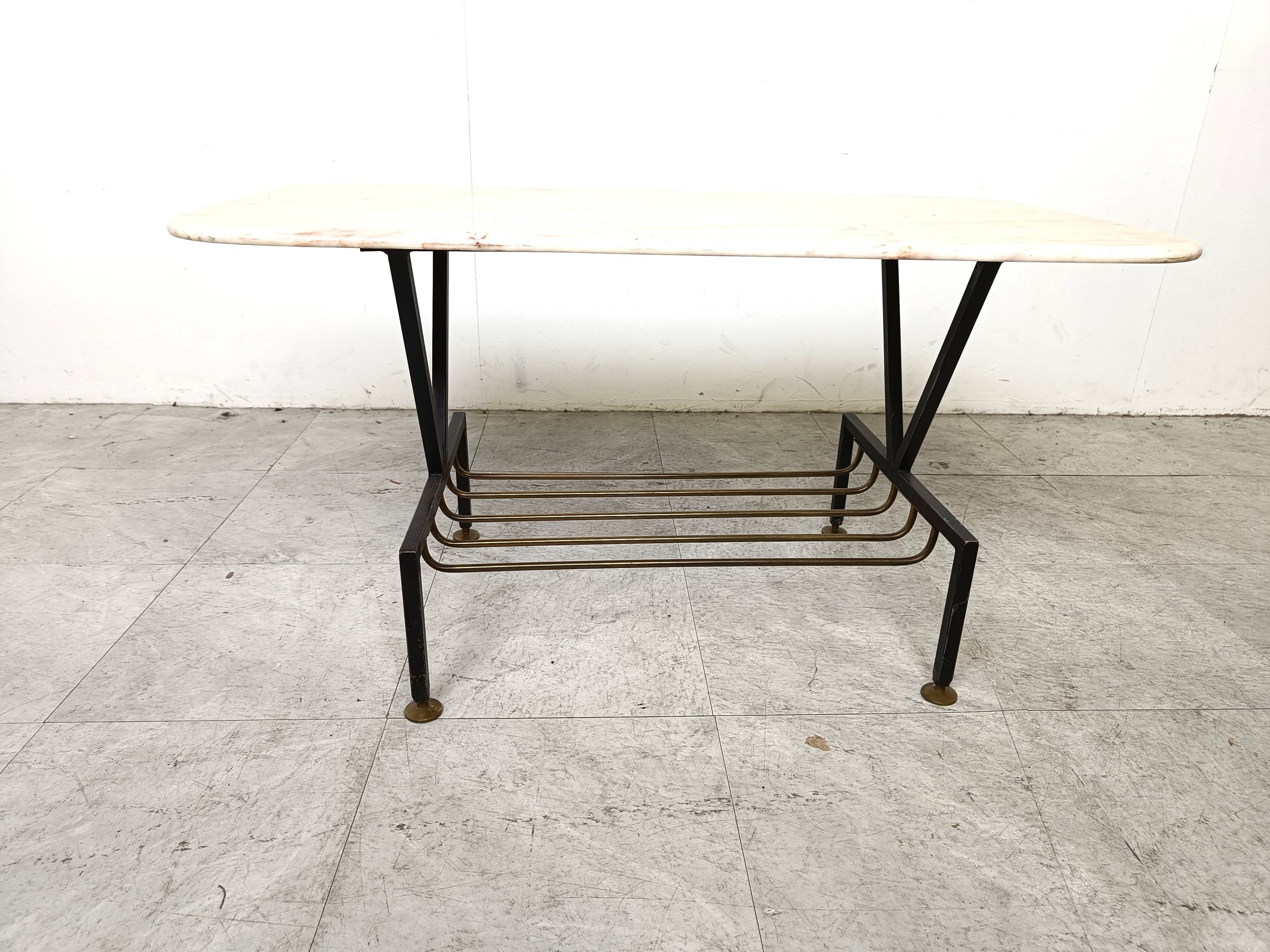 Vintage italian marble coffee table, 1950s