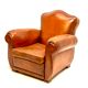 Fauteuil club cuir moustache