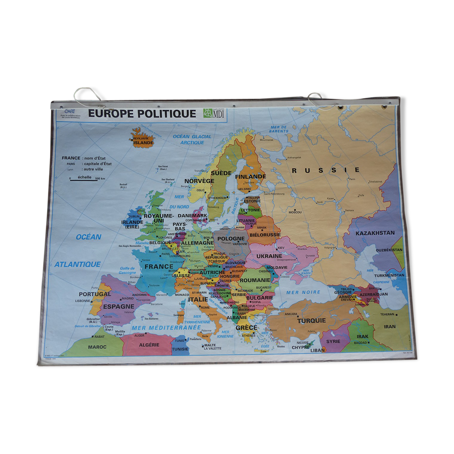 School map poster vintage Europe edition MDI - Old poster