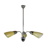 Vintage Chrome Three-Armed Ceiling Lamp from Instala Decin, 1950s