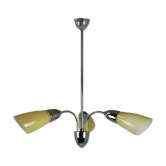 Vintage Chrome Three-Armed Ceiling Lamp from Instala Decin, 1950s
