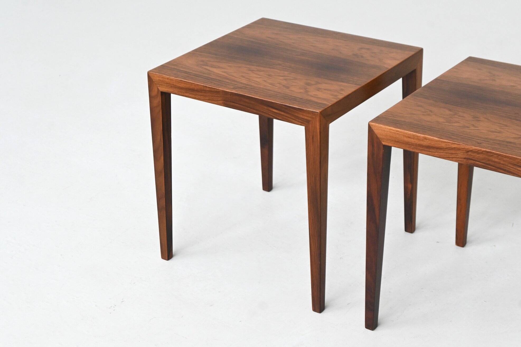 Severin Hansen pair of side tables in rosewood Haslev Denmark 1960