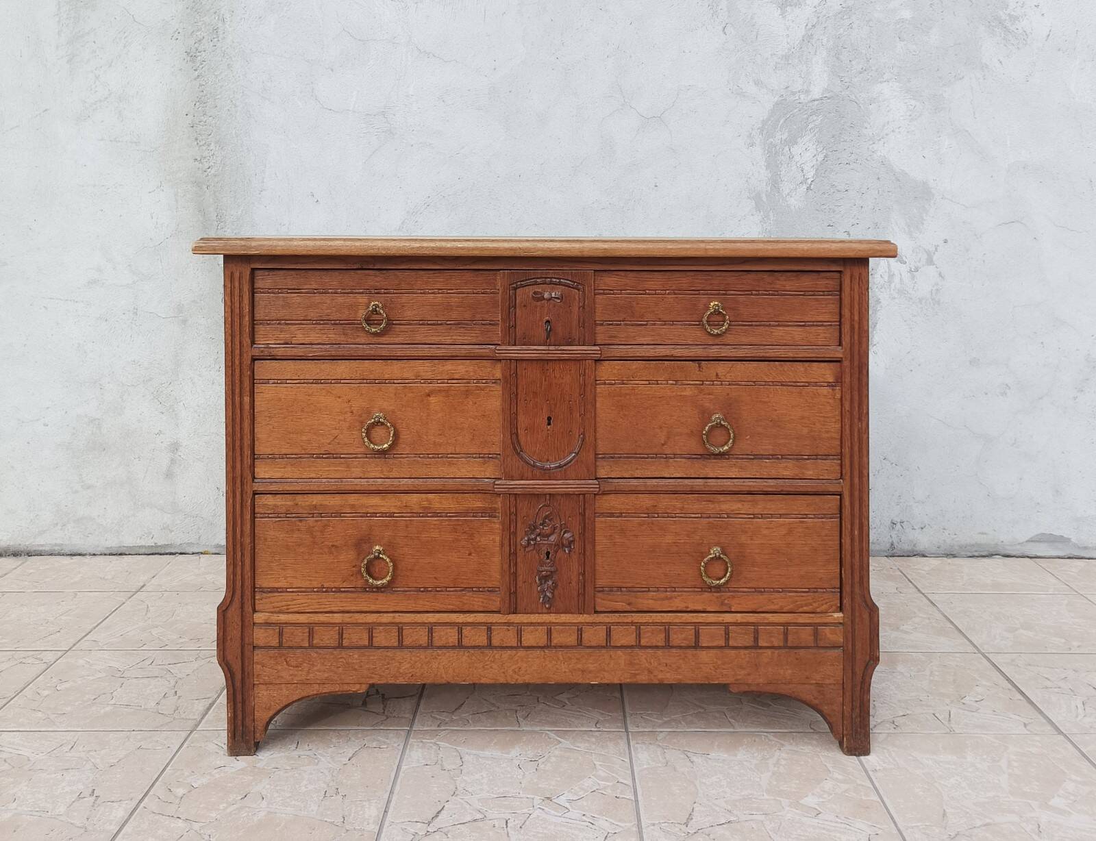 Louis XVI style oak commode