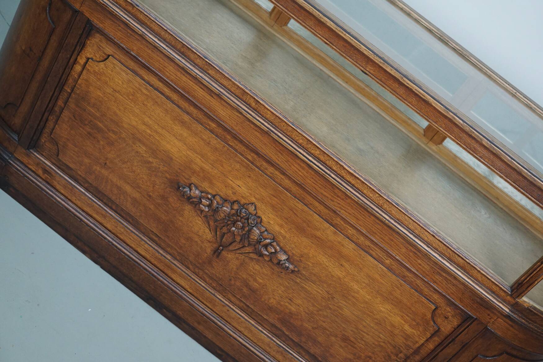 Antique Oak Jewellery Cabinet or Shop Counter, Early 20th Century
