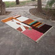 Handmade traditional natural wool rug size 140 x 260 cm