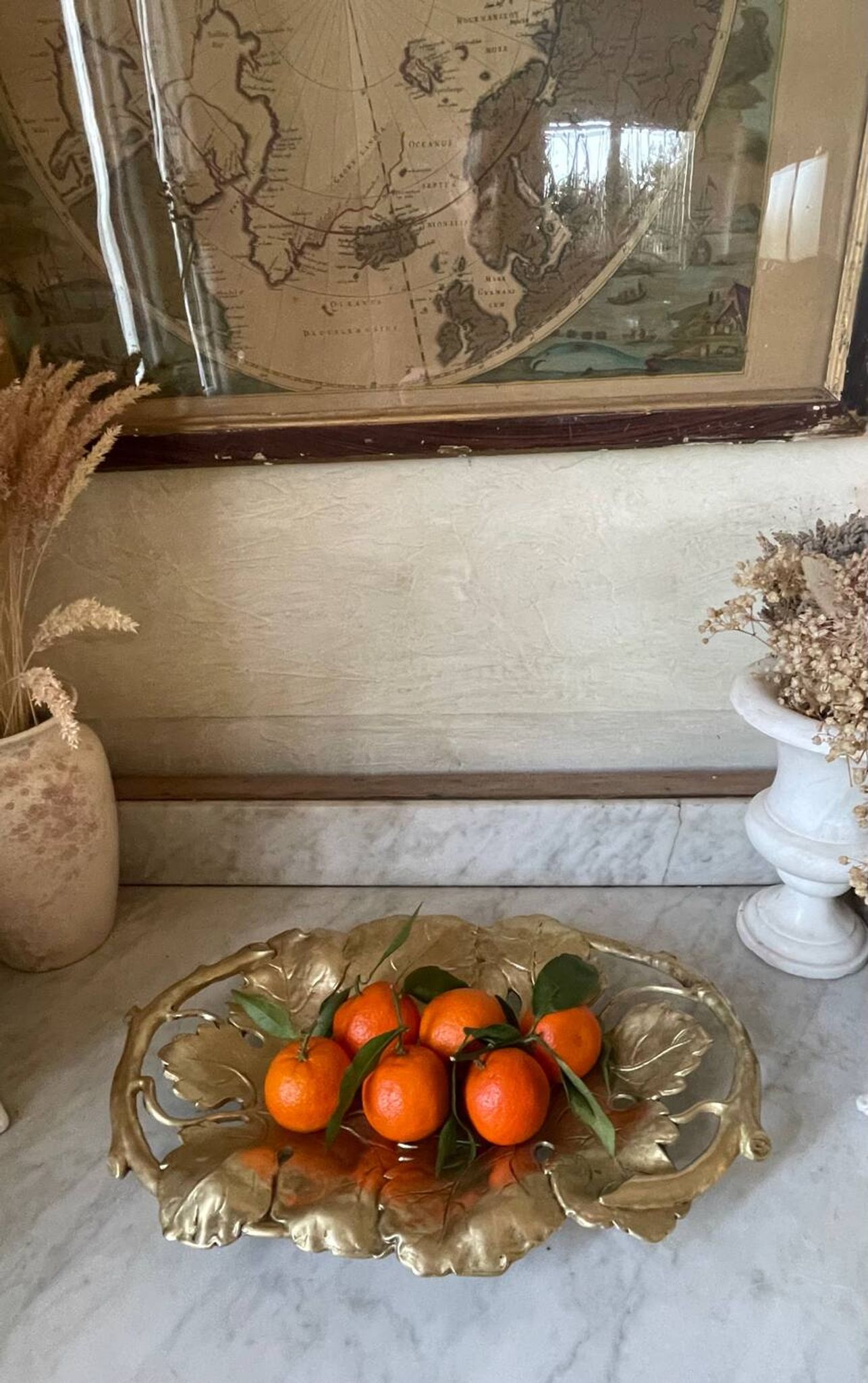 Solid brass fruit bowl
