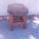 Brutalist wooden stool