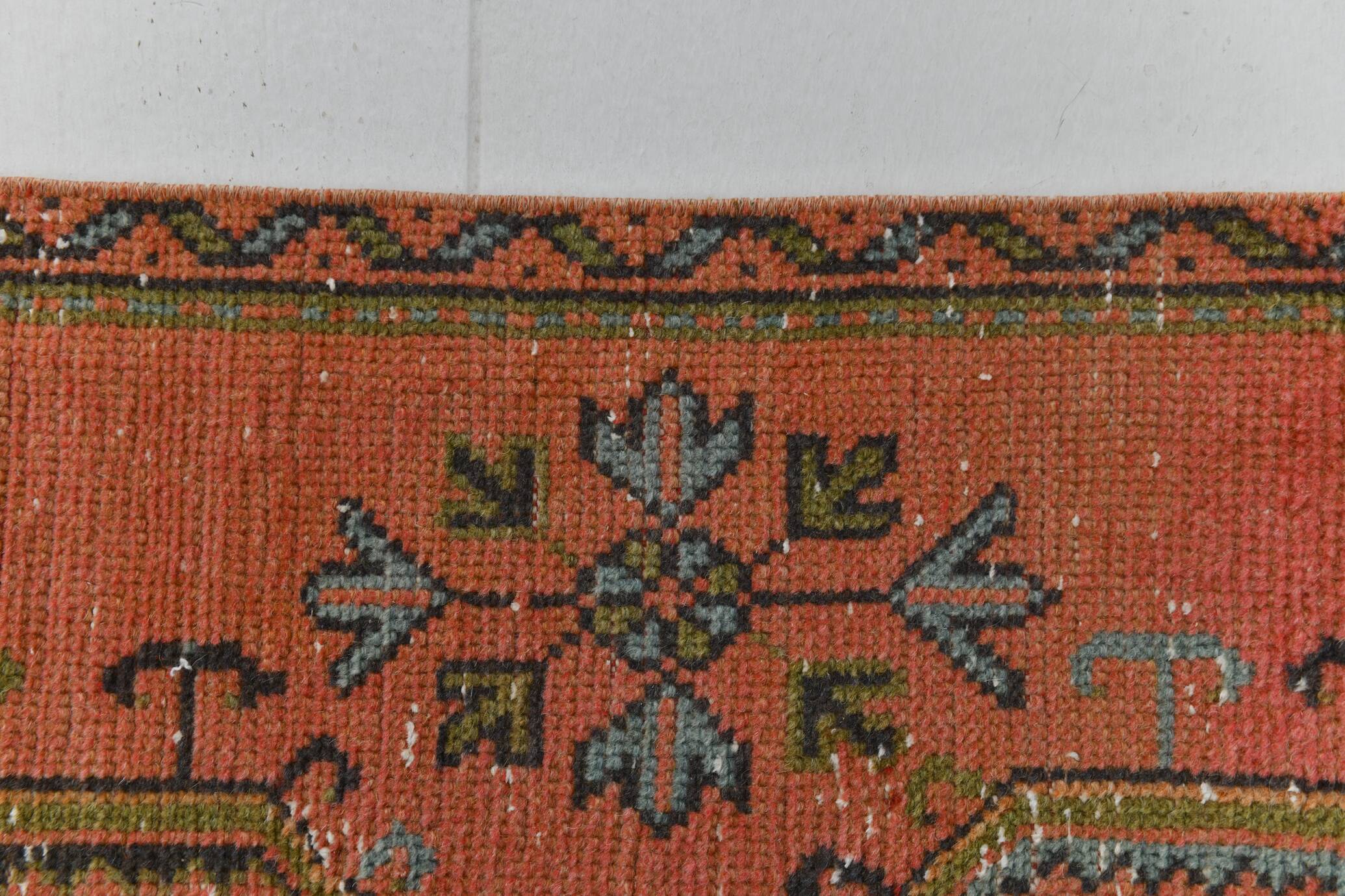 3x11 Vintage Terracotta Oriental Pattern Turkish Runner Rug, 89x342Cm