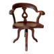 Fauteuil de marin en teck pivotant