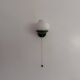Mid-century green metal and opal glass wall sconce by N Leuchten, 1960s, Germany