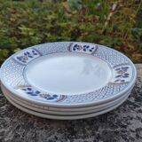 Set of 4 K&G Lunéville flat plates, Rouennais model