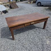 Antique solid oak coffee table, 130cm L